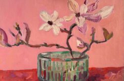 Magnolia in glazen vaas